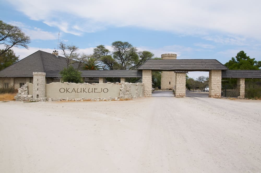 Entry of the camp Okaukuejo in Etosha National Park (Namibia)