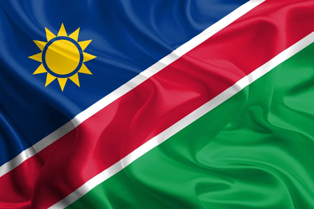 Waving Fabric Flag of Namibia