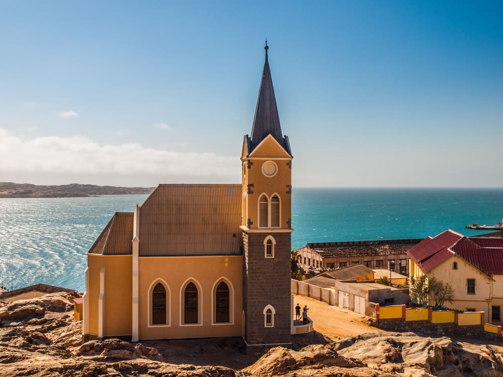 German colonial church in namibian Luderitz, Namibia