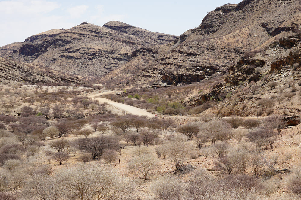Lanschaft am Gamsbergpass, Strasse M49, Namibia