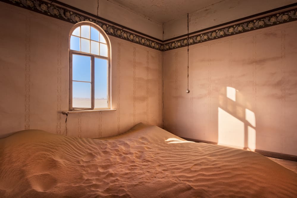 Abandoned House Full of Sand in the Ghost Town of Kolmanskop, Namibia