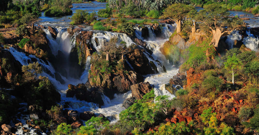 A small portion of the Epupa waterfalls, Namibia at sunset