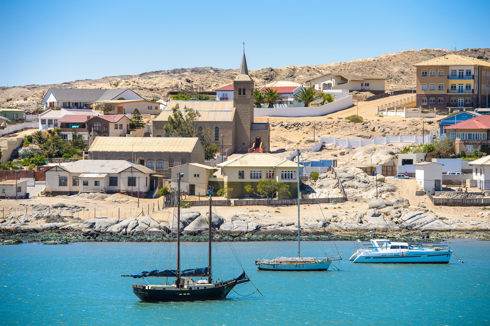 Port of the Shark Island, a small peninsula adjacent to the coastal city of Luderitz in Namibia.